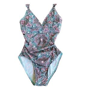 Love Your Assets by Spanx colorful One Piece Swimsuit size Small